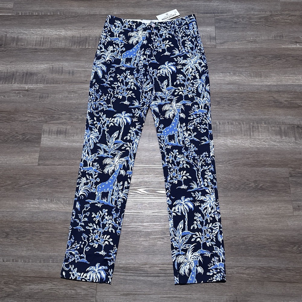 Lilly Pulitzer Mizner Pants Mens Stuff Low Tide Navy Men's Size 30x34 NEW $178